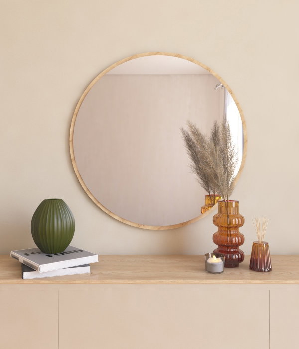 Hanah Home Espejo Redondo Ozze - Natural